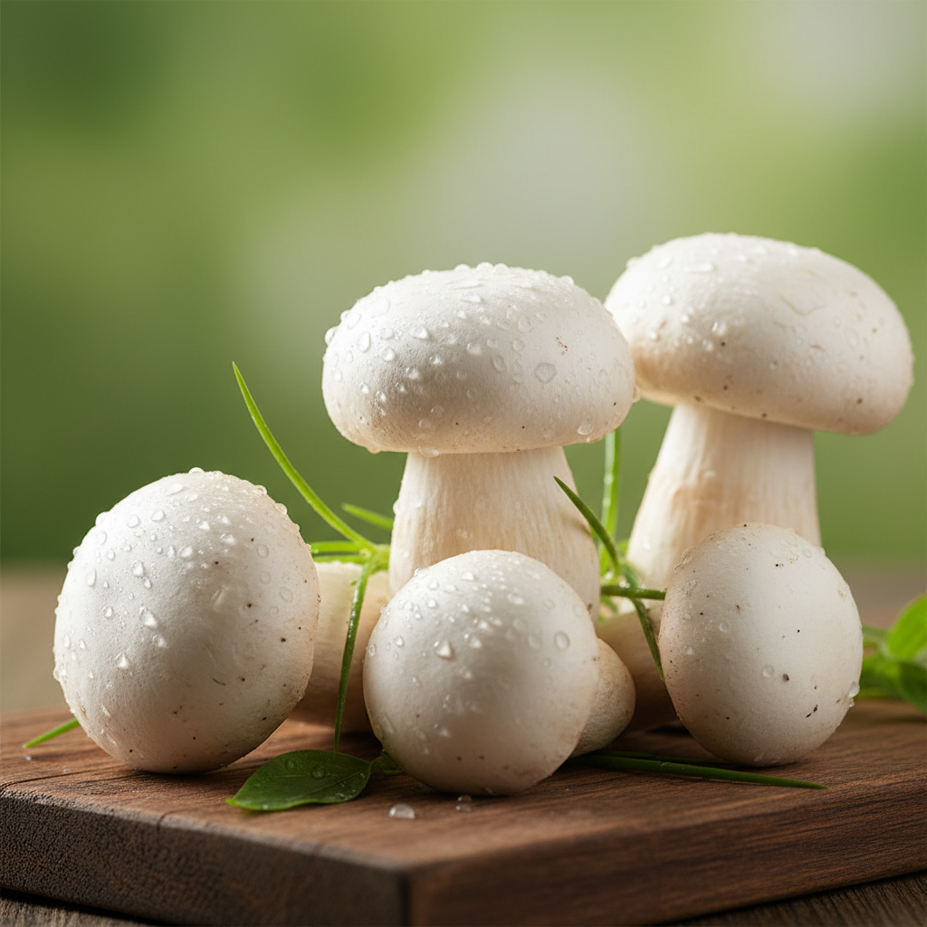 Fresh Milky Mushrooms with greenish background