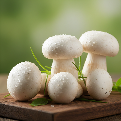 Fresh Milky Mushrooms with greenish background