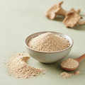 Oyster Mushroom Powder with greenish background